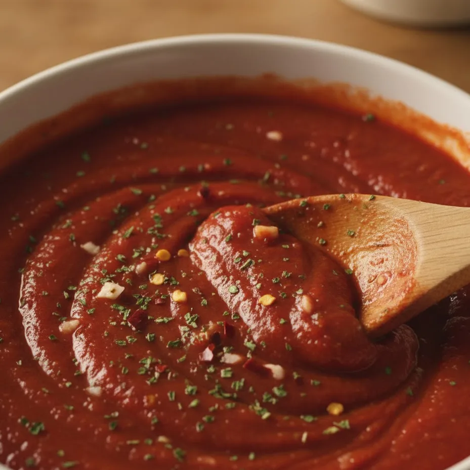 Marinara sauce with garlic and herbs for baked ziti recipe no meat.