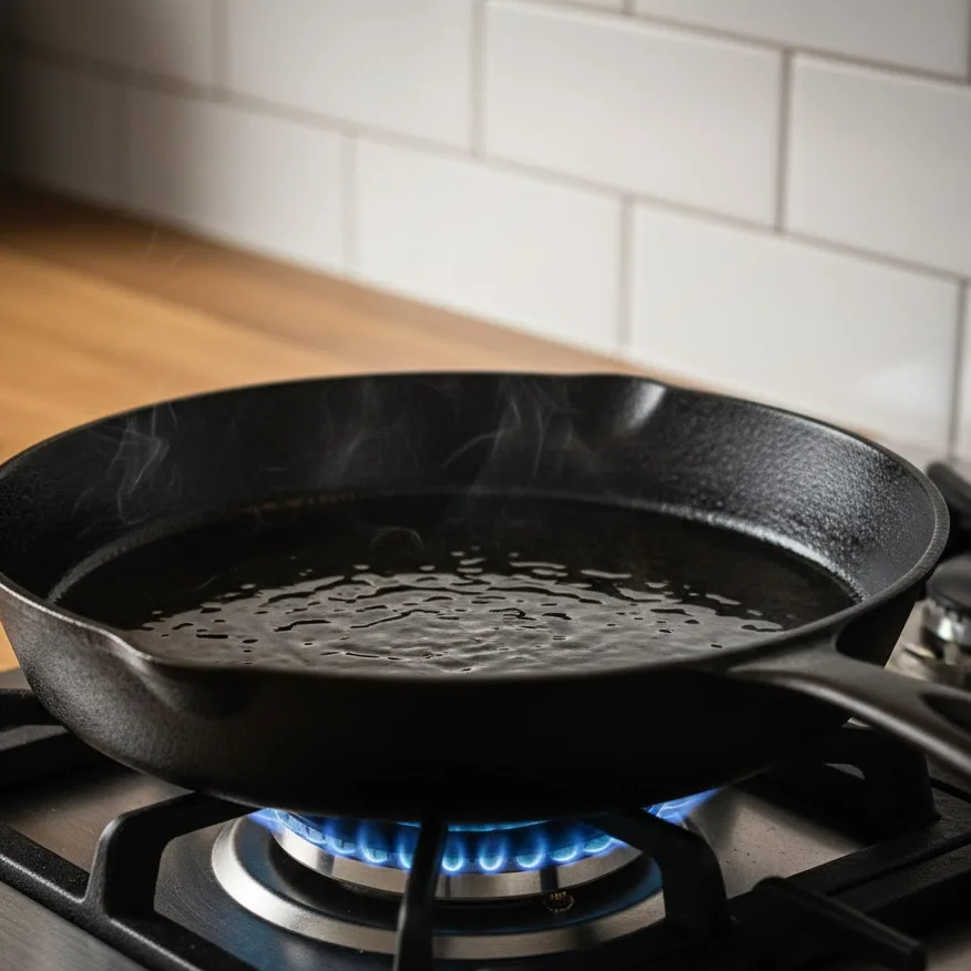 Preheating a grill to cook the patties in the bison cheeseburger recipe.
